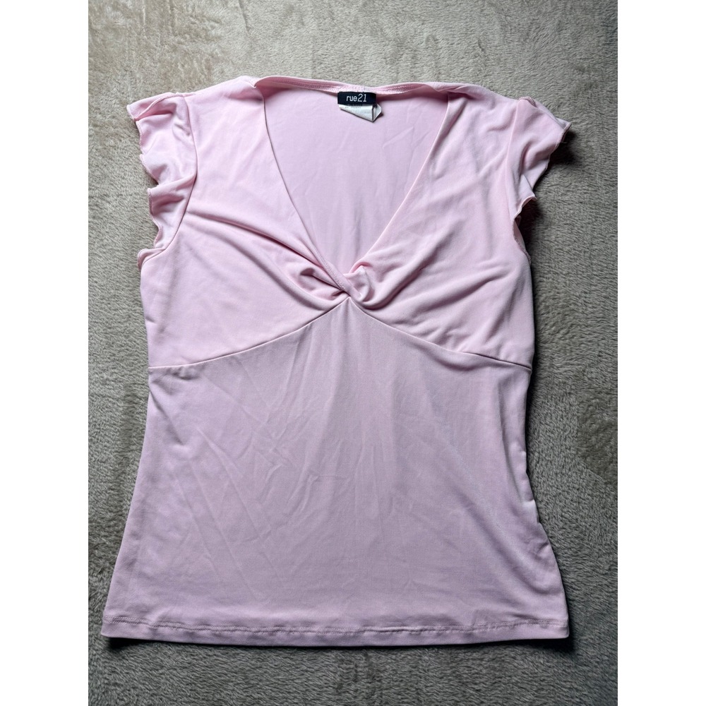 Y2K Rue21 Vintage Pink Top L Coquette Balletcore Romantic Soft Girl Feminine